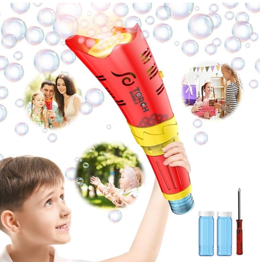 ✨BNWT - Electric Torch Bubble Machine for Kids - Red✨